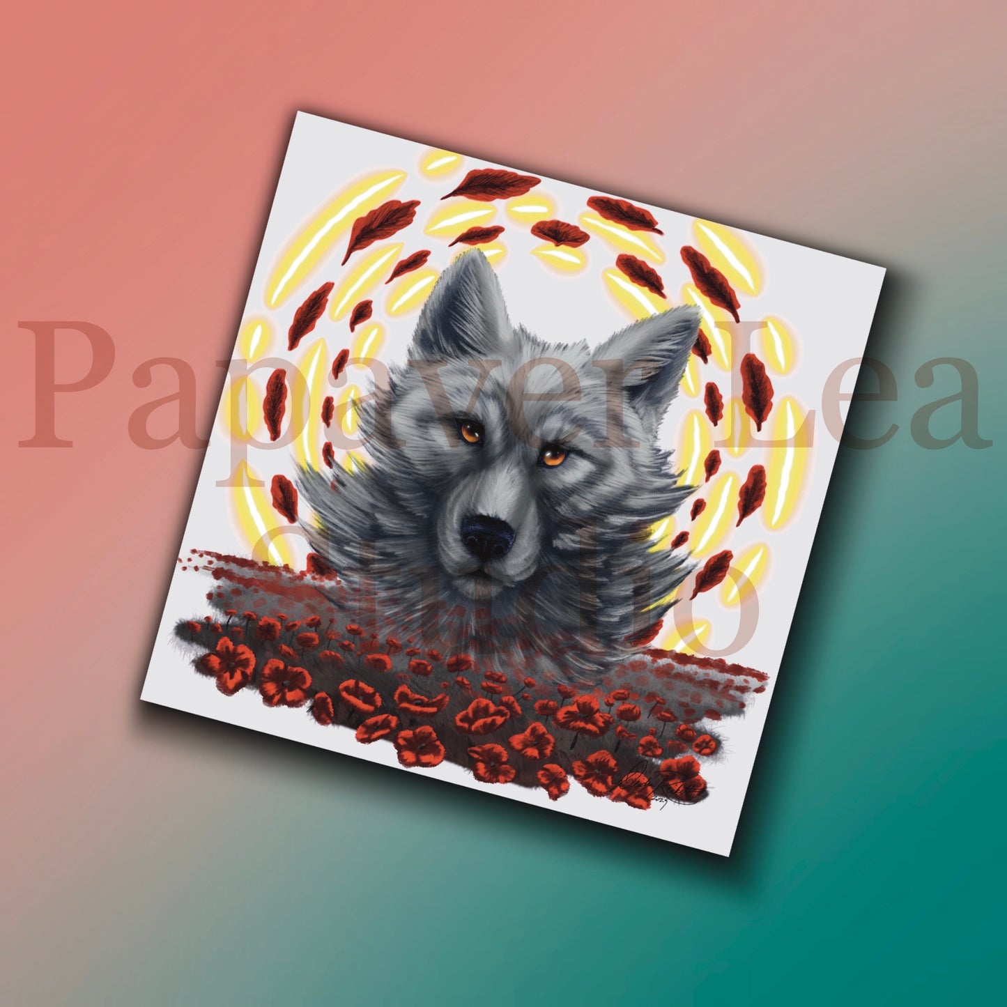 Red Meadow Wolf Sticker