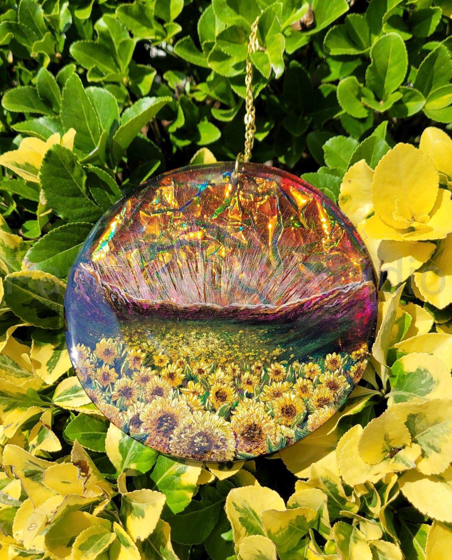 Resin Sunflower Field Painting