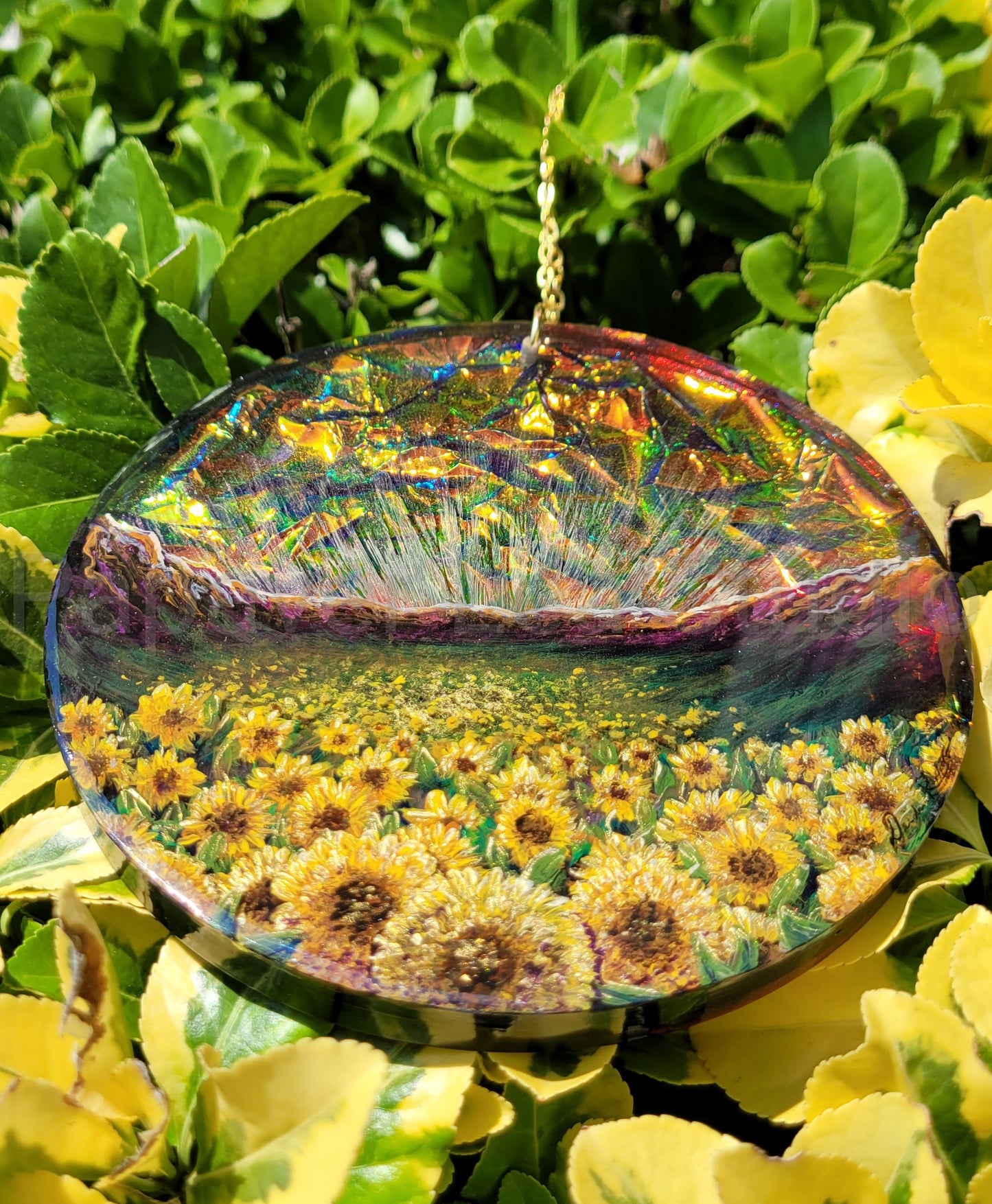 Resin Sunflower Field Painting