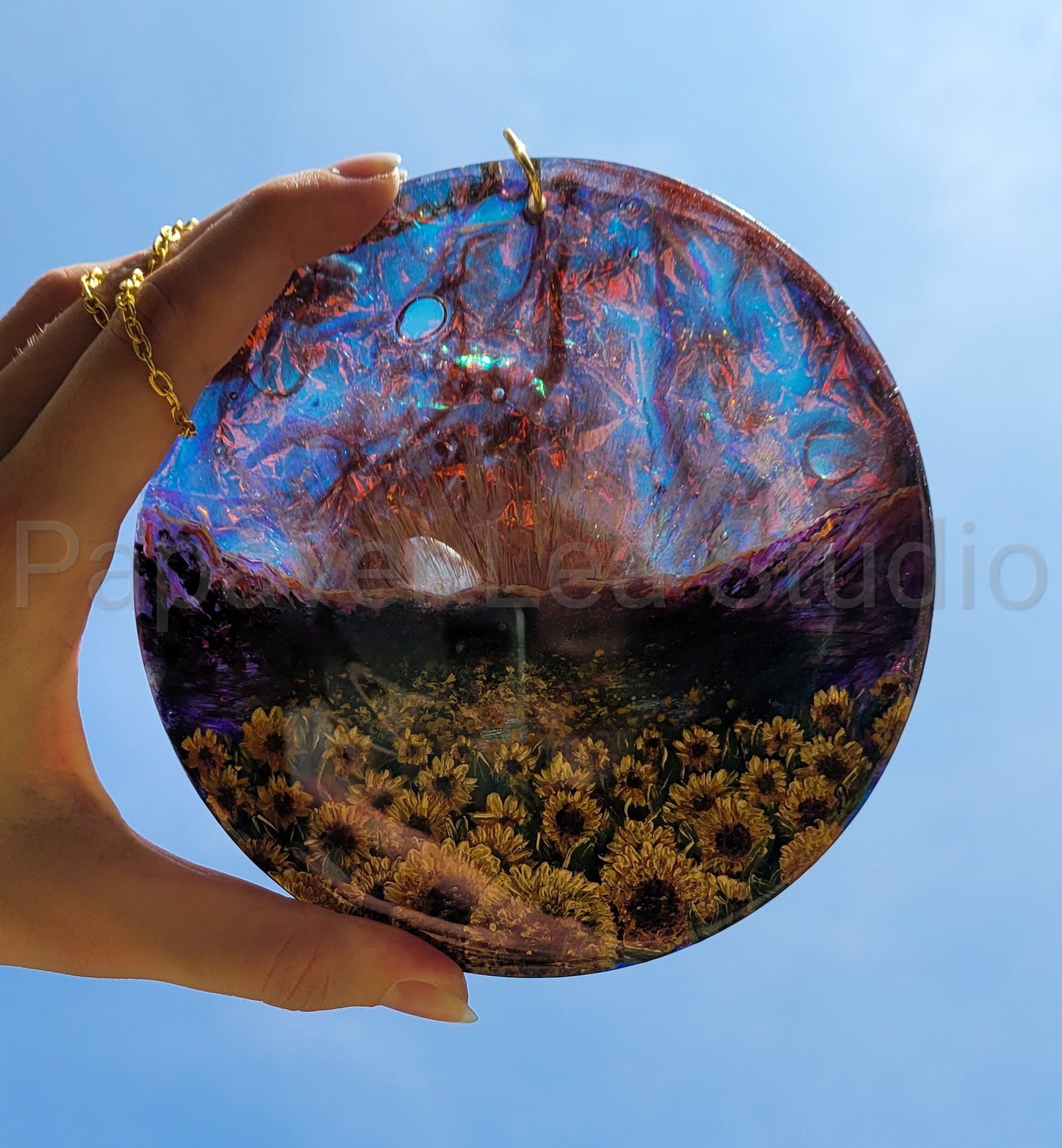 Resin Sunflower Field Painting