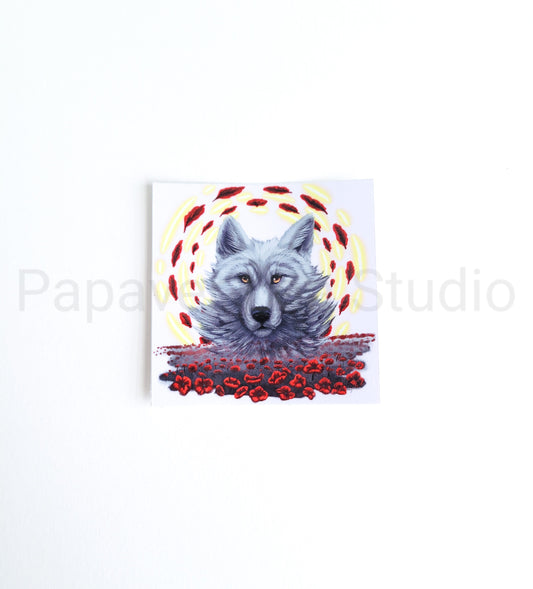 Red Meadow Wolf Sticker